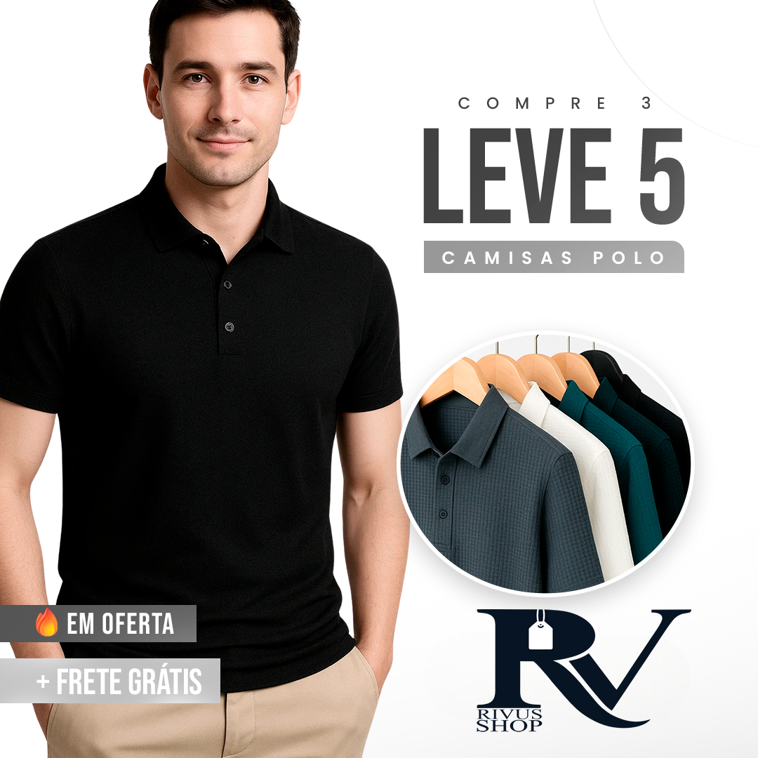 [COMPRE 3 LEVE 5] - Camisas Polo Algodão Premium Elegant