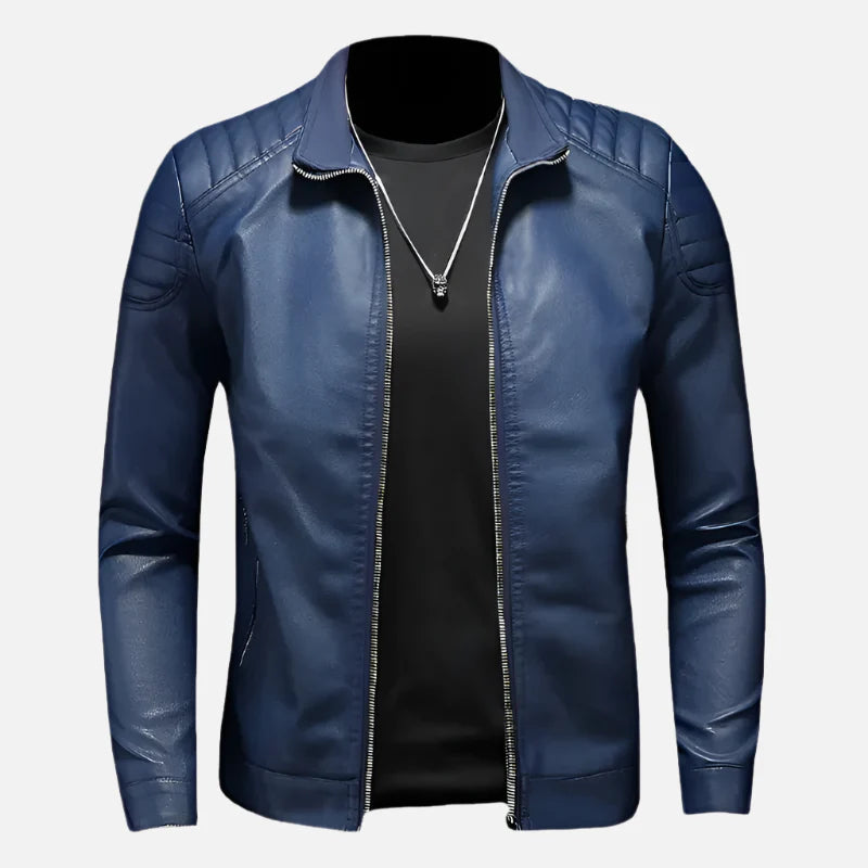 Jaqueta de Couro Motociclista Masculina Ferrutini FRT161